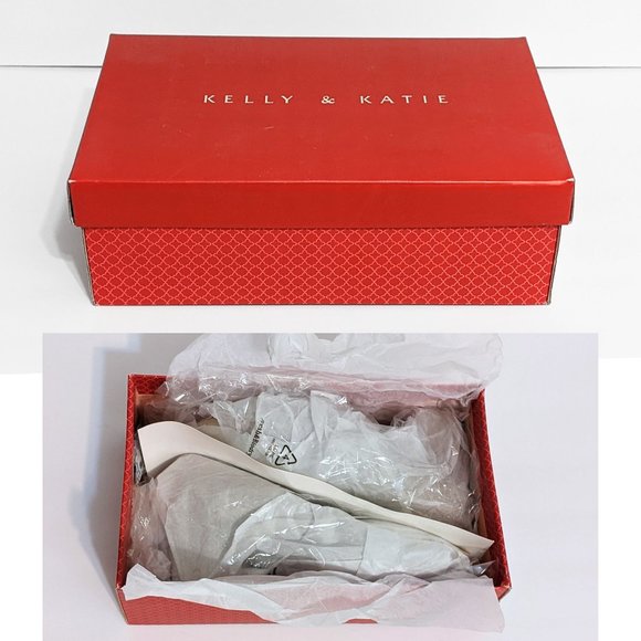 NWT Kelly & Katie Light Taupe Microsuede Pumps, Chunky Heels, Rounded, 7.5 - Picture 2 of 8